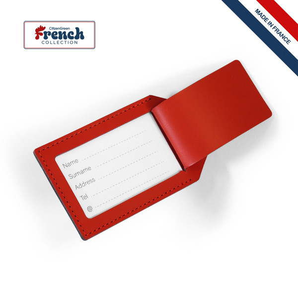 Porte-étiquet.cuir MILOU - ROUGE