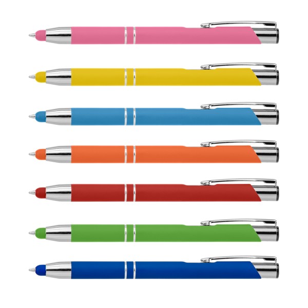 Crosby Softy Pen w/Bottom Stylus - Assorted / 4 Color inkjet