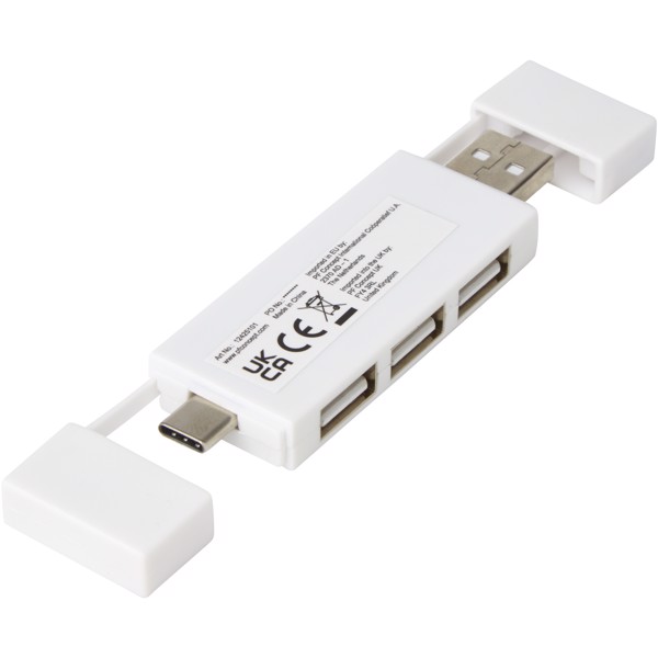 Mulan doppelter USB 2.0-Hub - weiss