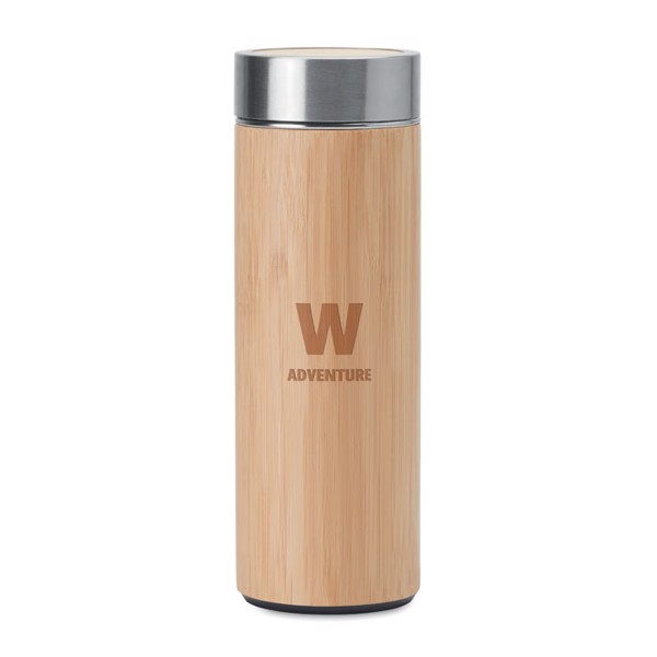 Double wall bamboo flask 400ml Batumi - Wood