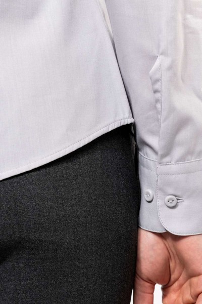 Ladies' Long-Sleeved Mandarin Collar Shirt - White / L