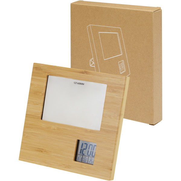 Sasa bamboo photo frame with thermometer