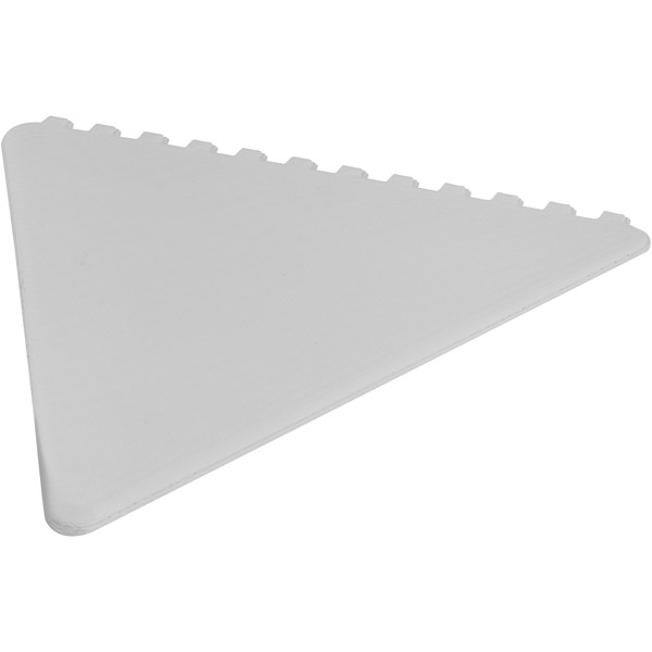 Frosty triangular recycled plastic ice scraper - White