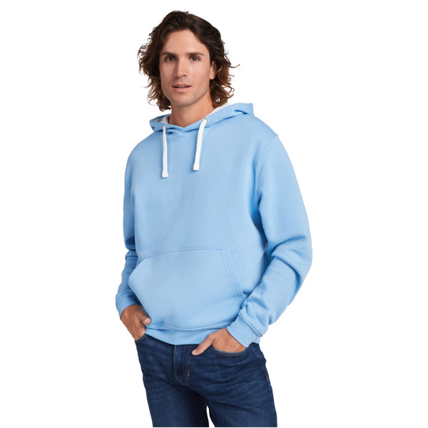 Urban men's hoodie - White / Navy Blue / L