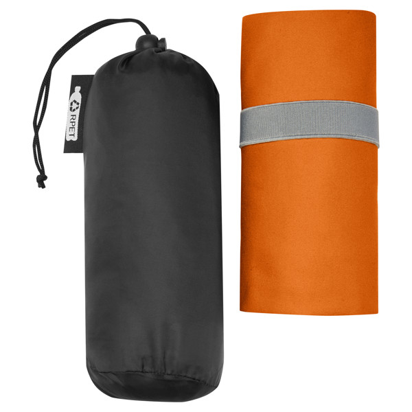 Pieter recycled PET ultra lightweight and quick dry towel 130 x 80 cm - Orange