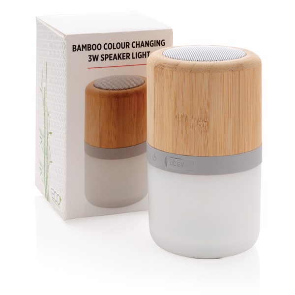 Bambusova zvočniška lučka Xd Collection, 3W, BT 5.0