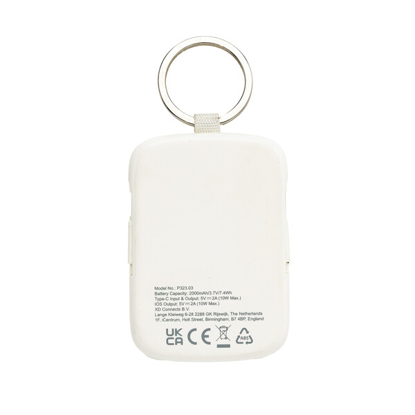 Nexo RCS sleutelhanger powerbank 2.000 mAh met geïntegreerde - Wit