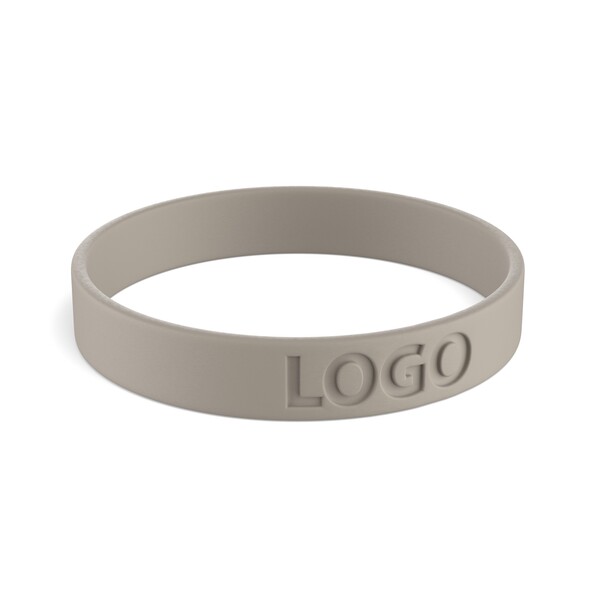 Customised silicone wristbands (12mm width) - Wram Grey 6 C / 20x1.2x0.2cm