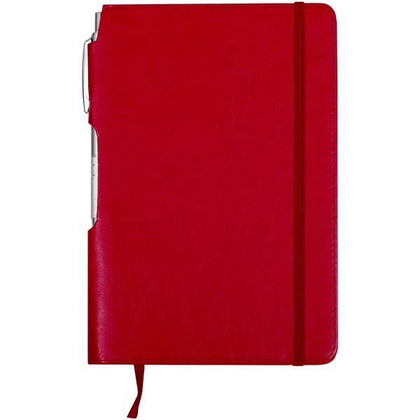 Zápisník s měkkou obálkou A5 a pero Panama - Červená s efektem námrazy