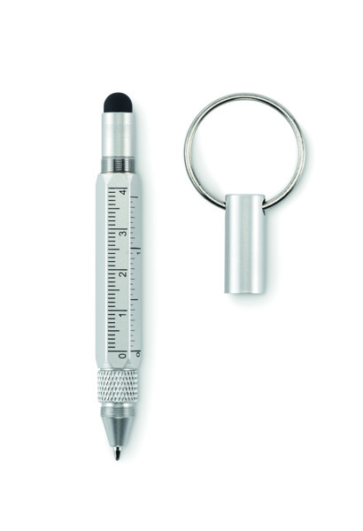 Schlüsselring Kugelschreiber Twen - Mattsilber