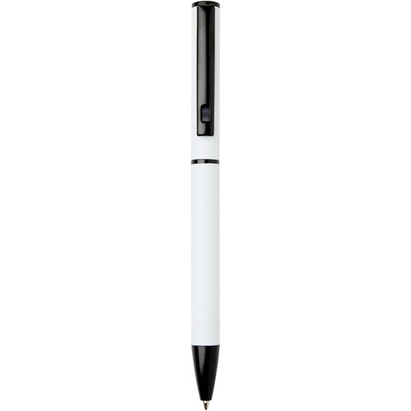 Verton recycled aluminium twist ballpoint pen with sleeve (blue ink) - White