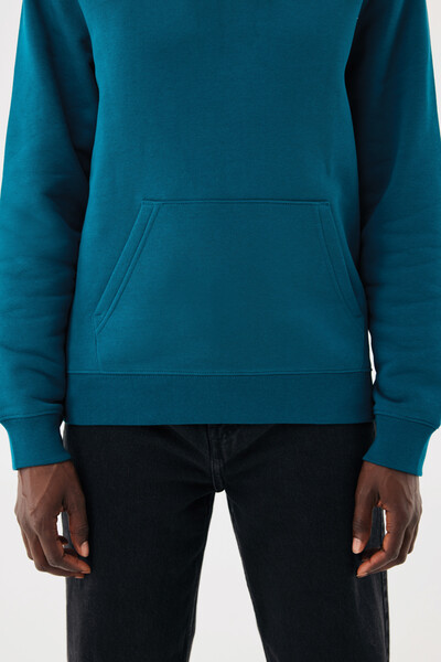 Mikina s kapucí IQONIQ Joshua z recyklované bavlny - Dark Teal / S