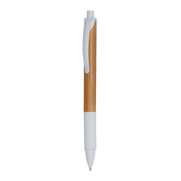 Kugelschreiber Bamboo Rubber - Braun / Weiß