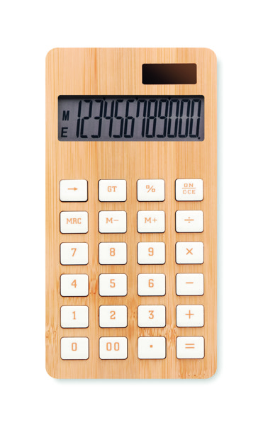 Bambusov kalkulator Calcubim, 12 mest, sončna energija