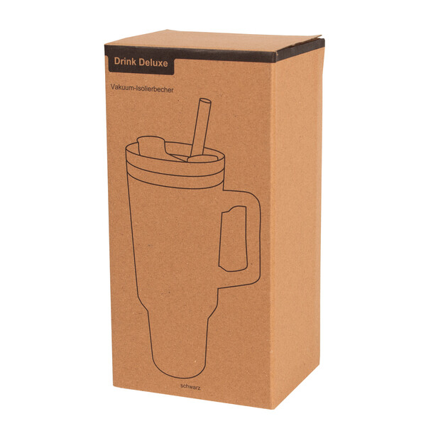 Vákuový pohár na pitie Drink Deluxe - Čierna