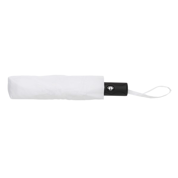 Impact Aware™ RPET dežnik, z avto. odpiranje/zapiranje, 106 cm -Bela
