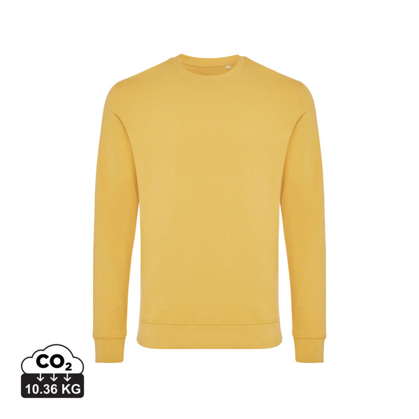Sweater à col rond en coton recyclé Iqoniq Zion - Ochre Yellow / XXS