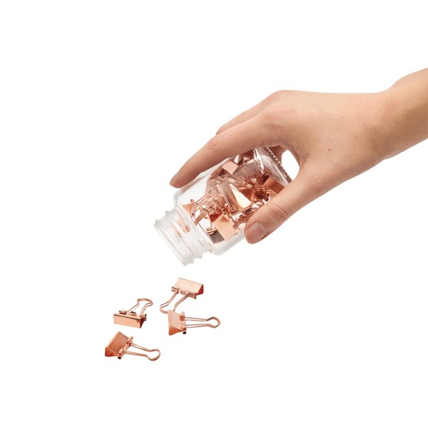 Binder clips in jar, 20 pcs, glass, iron lid