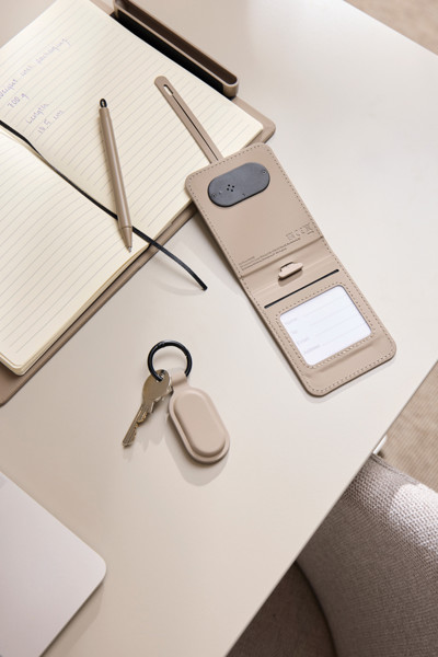 VINGA Baltimore RCS Luggage Tag With Finder Dual - Greige