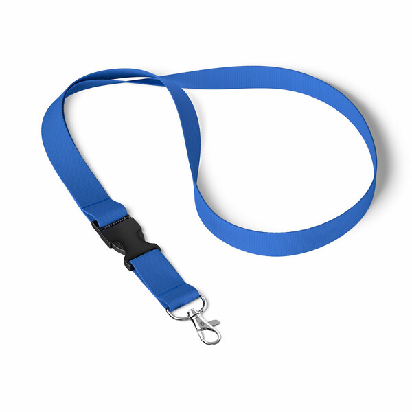 Fita de poliéster destacável em serigrafia com correspondência pantone - céu azul claro / 20mm width / Mosquetão metálico