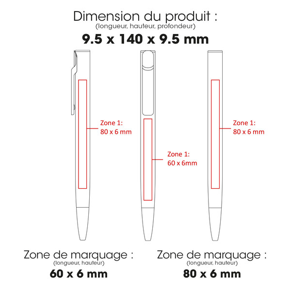 AIIE - BND191 - Stylo à bille en aluminium recyclé et ABS recyclé