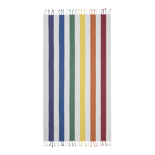 Recycled Cotton Fringed Beach Towel, Size 90X170 Cm