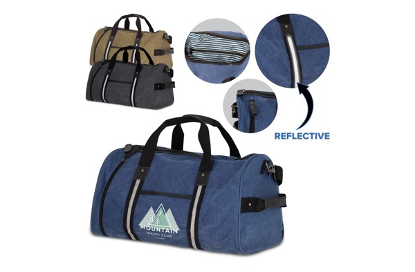 Recycled cotton canvas duffle bag Harper - Dark Grey