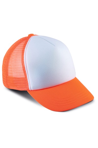 Kids' Trucker Mesh Cap - 5 Panels - White / Black