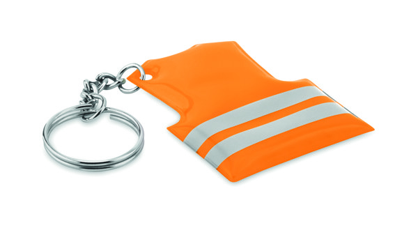 Key ring with reflecting vest Visible Ring - Neon Orange
