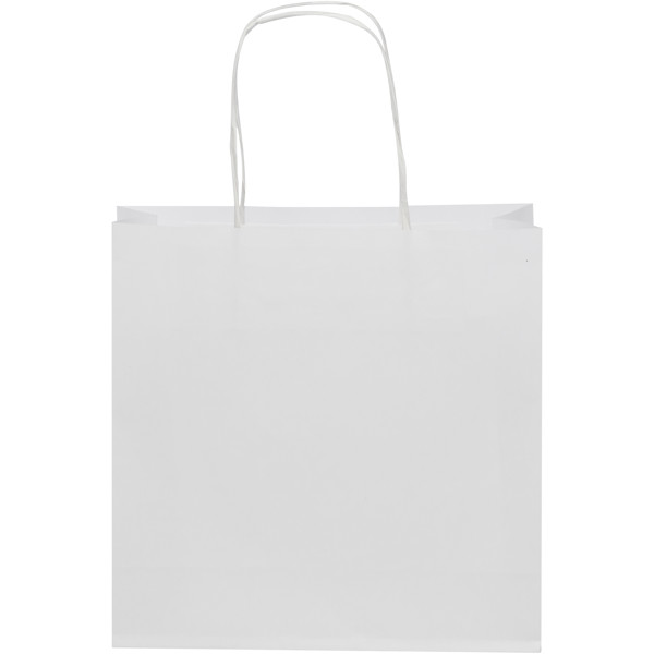 Vrečka iz kraft papirja 24x9x24 cm, 120 g/m2 - Bela