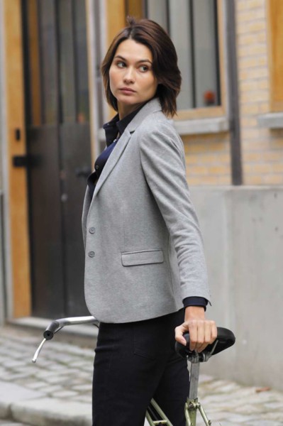 Marcel Women - Piqué Blazer - Gray Melanged