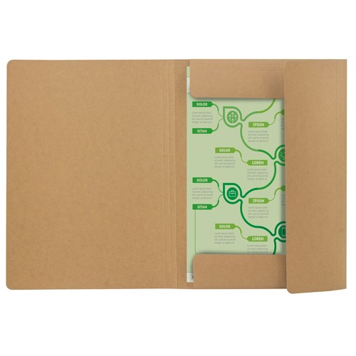 RECYCLED PAPER FOLDER WITH RUBBER BANDS "ACADEMY"