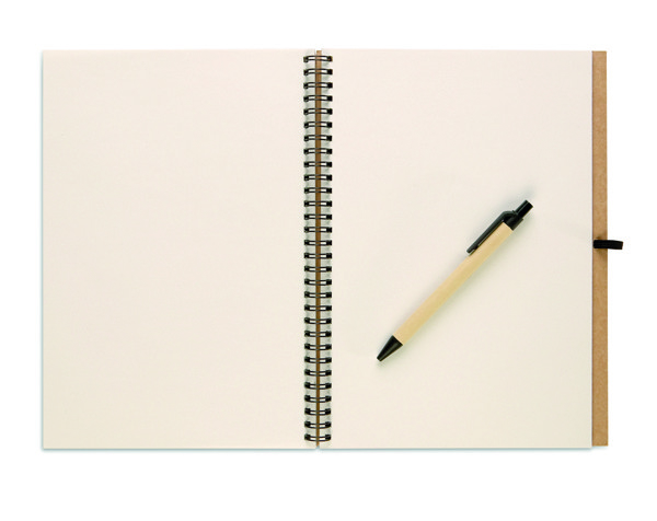 Recycled notebook with pen Bloquero Plus - Black