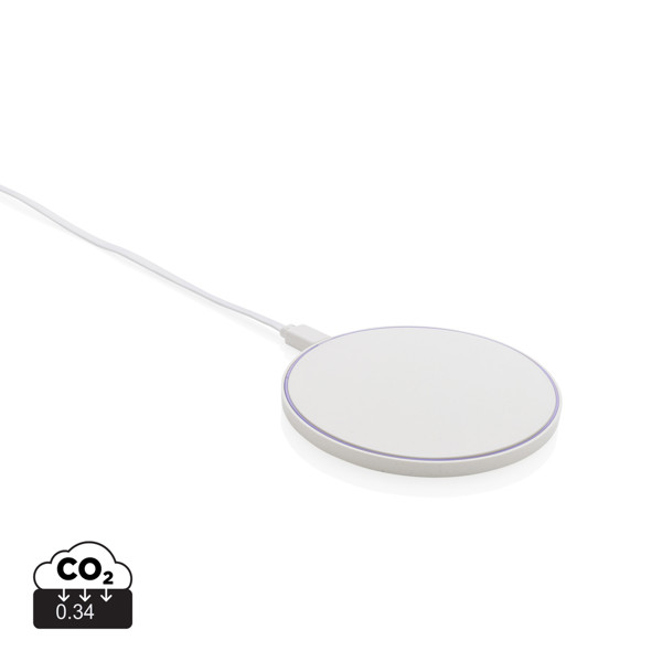 RCS standard recycled plastic 10W wireless charger - White