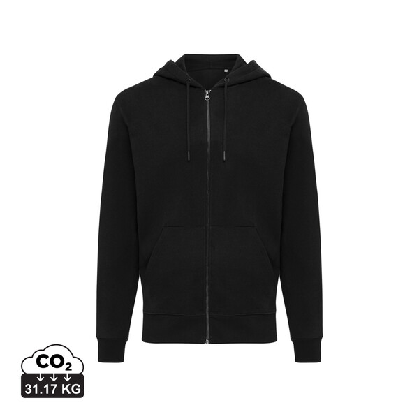 Mikina na zip s kapucí IQONIQ Abisko z recykl. bavlny - Černá / XL