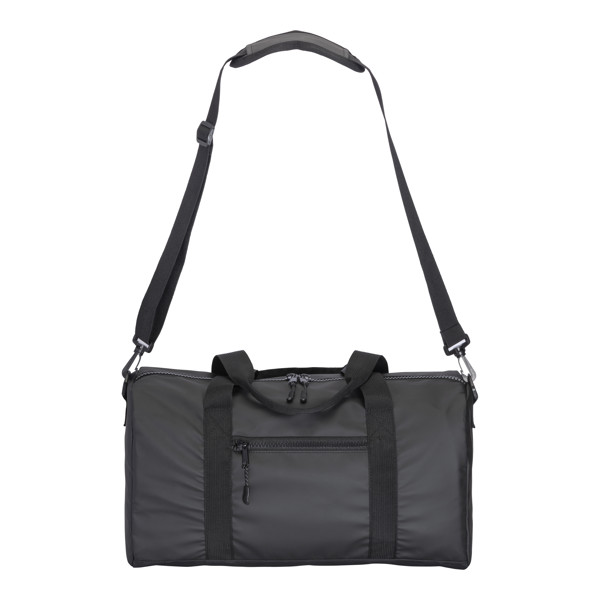 Water Resistant Polyester Duffle Bag. Adjustable And Removable Shoulder Strap With Buckle