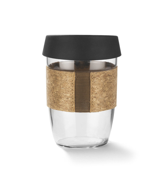 Glass mug SKLO 380 ml - black