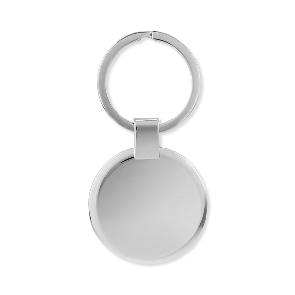 Round recycled zinc alloy, doming keychain - Flat ring / Tissue paper wrapping