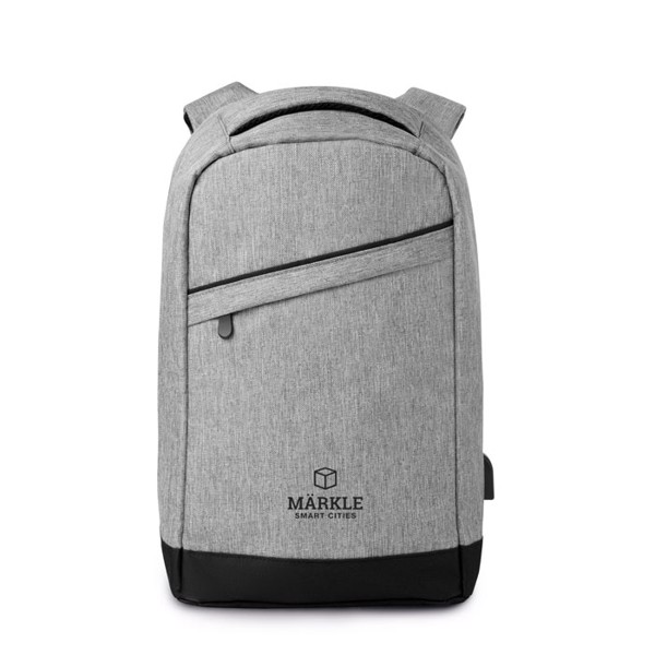 2 tone backpack incl USB plug Berlin - Grey
