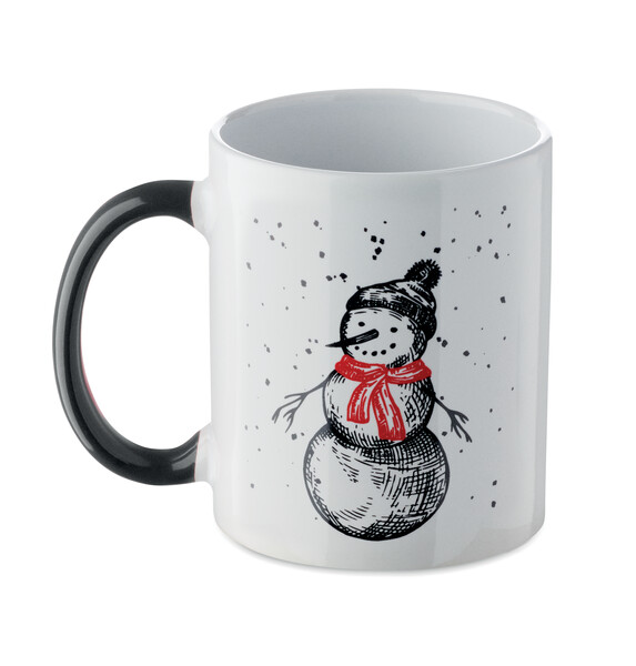 Ceramiczny kubek 300ml Festimug - Czarny / Czerwony