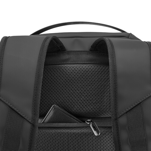 Backpack / Travel Suitcase With Laptop Holder (15) In Soft, Water-Resistant Pu - Black
