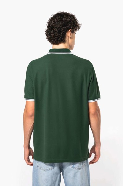 MUŠKA POLO MAJICA KRATKIH RUKAVOVA S KONTRASTNIM OBRUČKOM - Bijela / Crna / 2XL