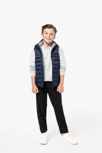 Kid's Hooded Bodywarmer - Black / 12/14