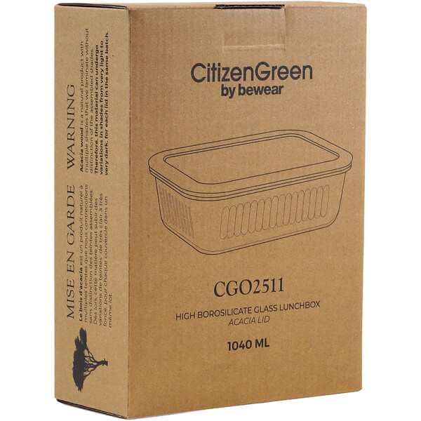 Citizen Green Purlunch 1000 ml borosilicate glass lunch box