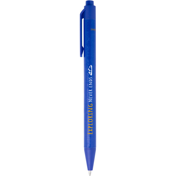 Stylo bille Chartik monochromatique en papier recyclé avec finition mate (encre noire) - Bleu