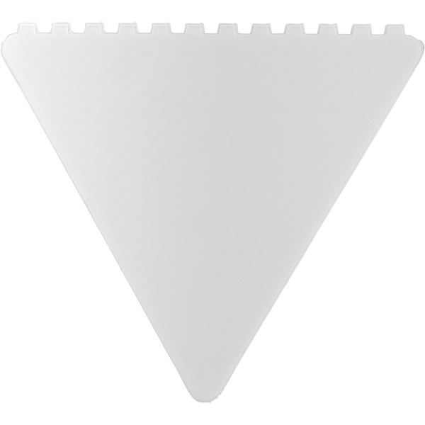 Frosty triangular recycled plastic ice scraper - White