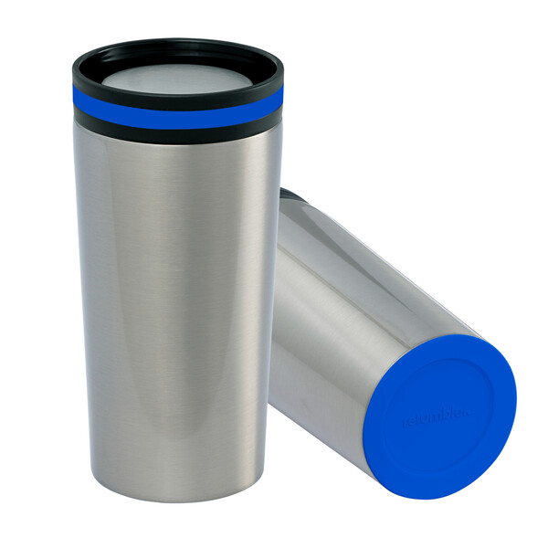 myDRINQEO - Mug: silver, Ring: blue, Bottom: blue