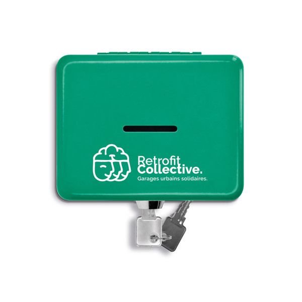 TIRELIRE BOITE METALLIQUE A CLE - Jaune