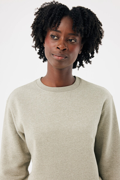 IQONIQ Torla recycled cotton crew neck - Light Heather Green / M