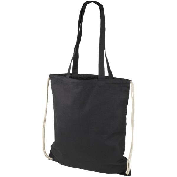 Eliza 240 g/m² cotton drawstring bag 6L - Solid Black